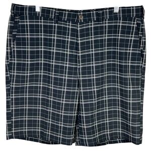 Haggar Mens Plaid Golf Shorts Size 40 Blue White‎ Polyester Golf Dress Casual